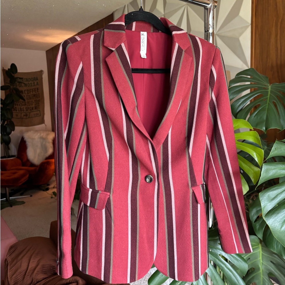 Mural Striped Blazer